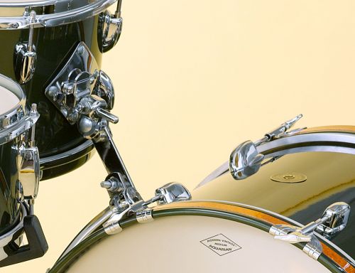 Four piece set pictured with Cadillac Green lacquer finish tom mount