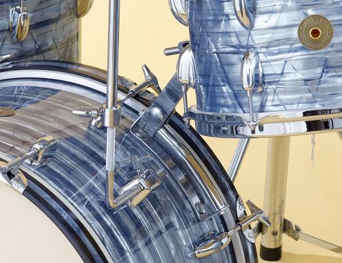 Four piece set pictured with Sky Blue Pearl wrap finish tom mount