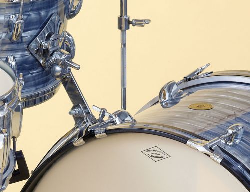 Four piece set pictured with Sky Blue Pearl wrap finish tom mount